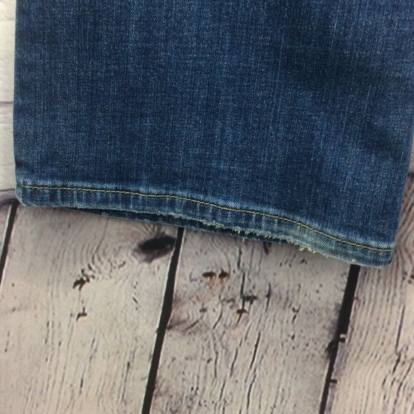 Levi's 515 Jeans Women’s Sz 14 Boot Cut Mid Rise Med Wash Distressed Flap Pocket - Picture 9 of 12